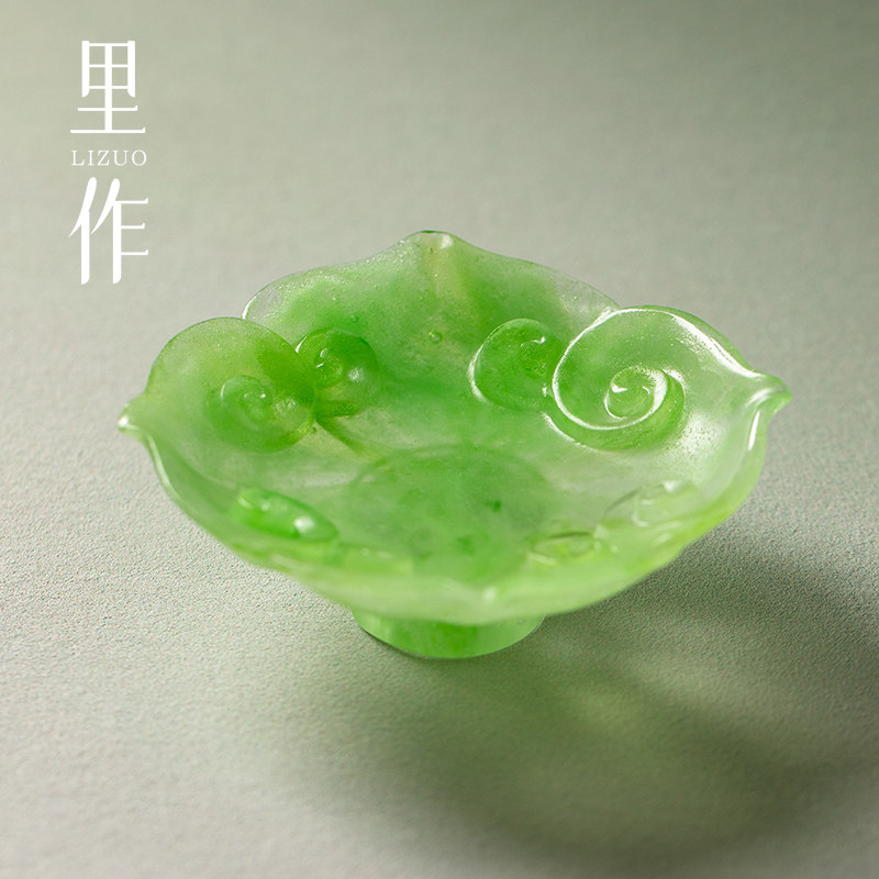 里作高端轻奢琉璃高足壶承日式手工壶承功夫茶具零配壶托盖碗茶承