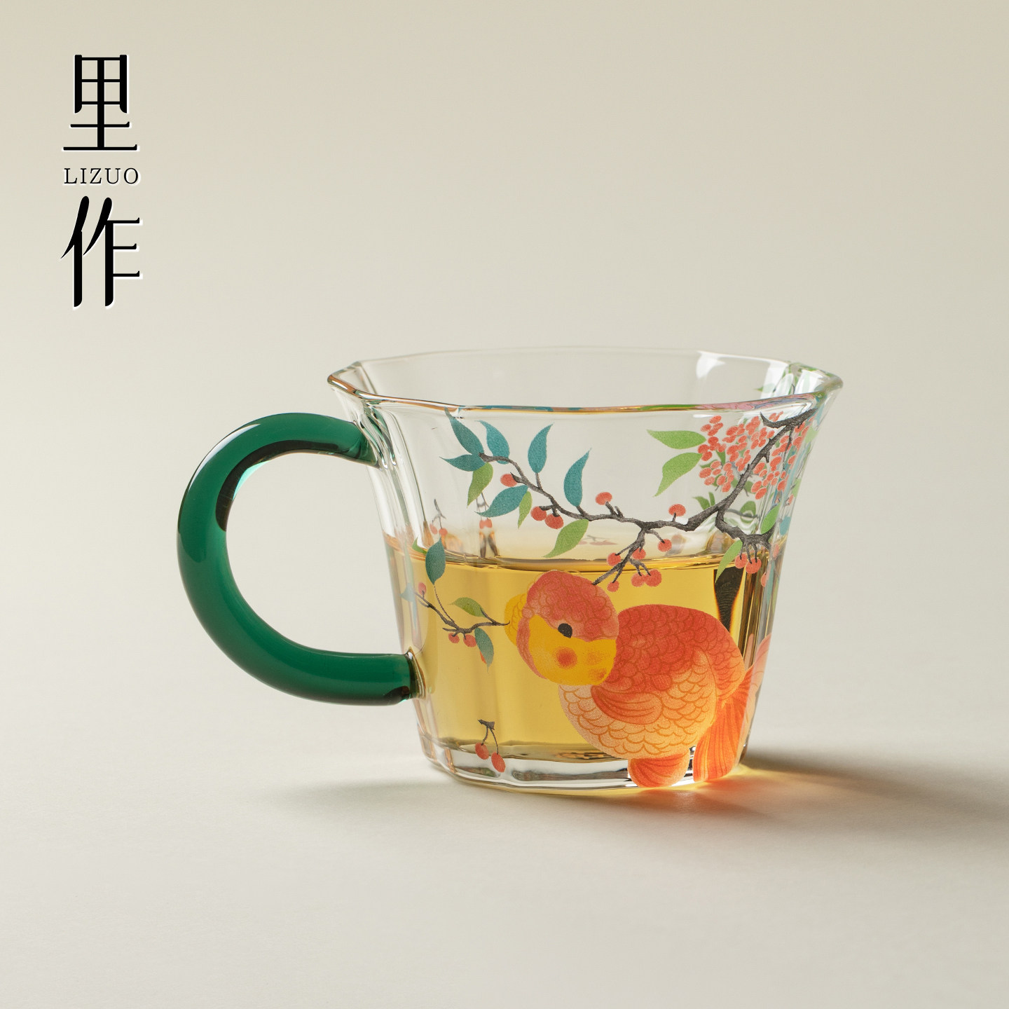 里作中式小清新茶杯纯手工樱桃兰寿主人杯高颜值办公室水杯品茗杯