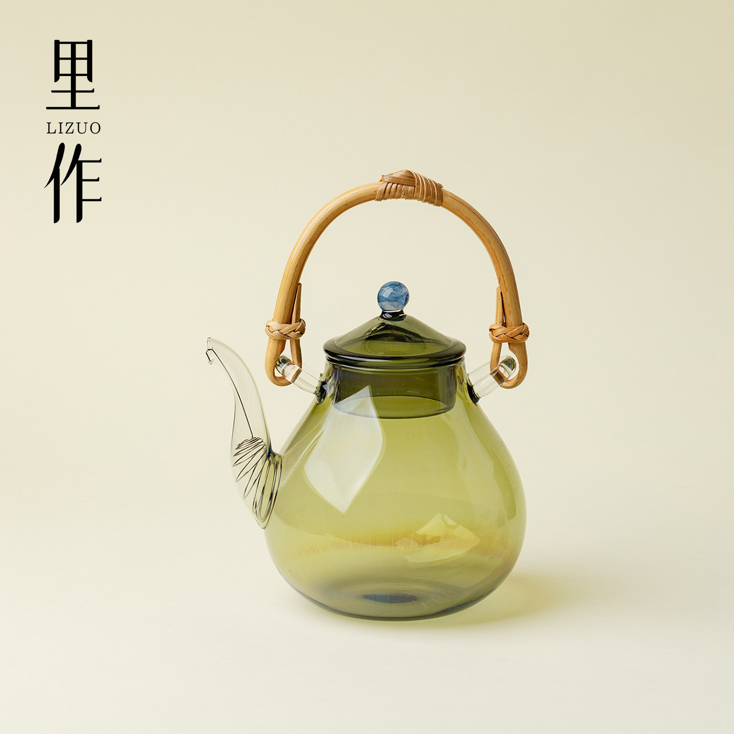 里作全手工耐热玻璃煮茶壶高档大容量竹编手把煮茶壶家用烧水茶壶图片