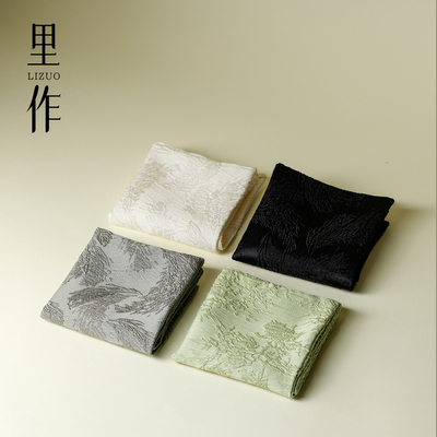 里作新中式刺绣提花茶巾茶布茶席吸水巾紫砂壶养壶巾高档茶台抹布