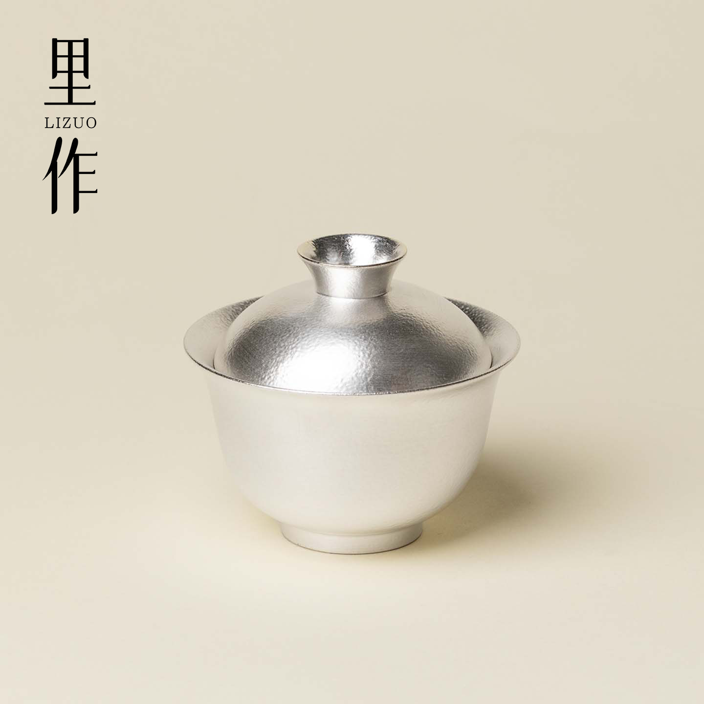 里作高档轻奢鎏银二才盖碗999纯银陶胎泡茶碗陶瓷家用茶具沏茶碗