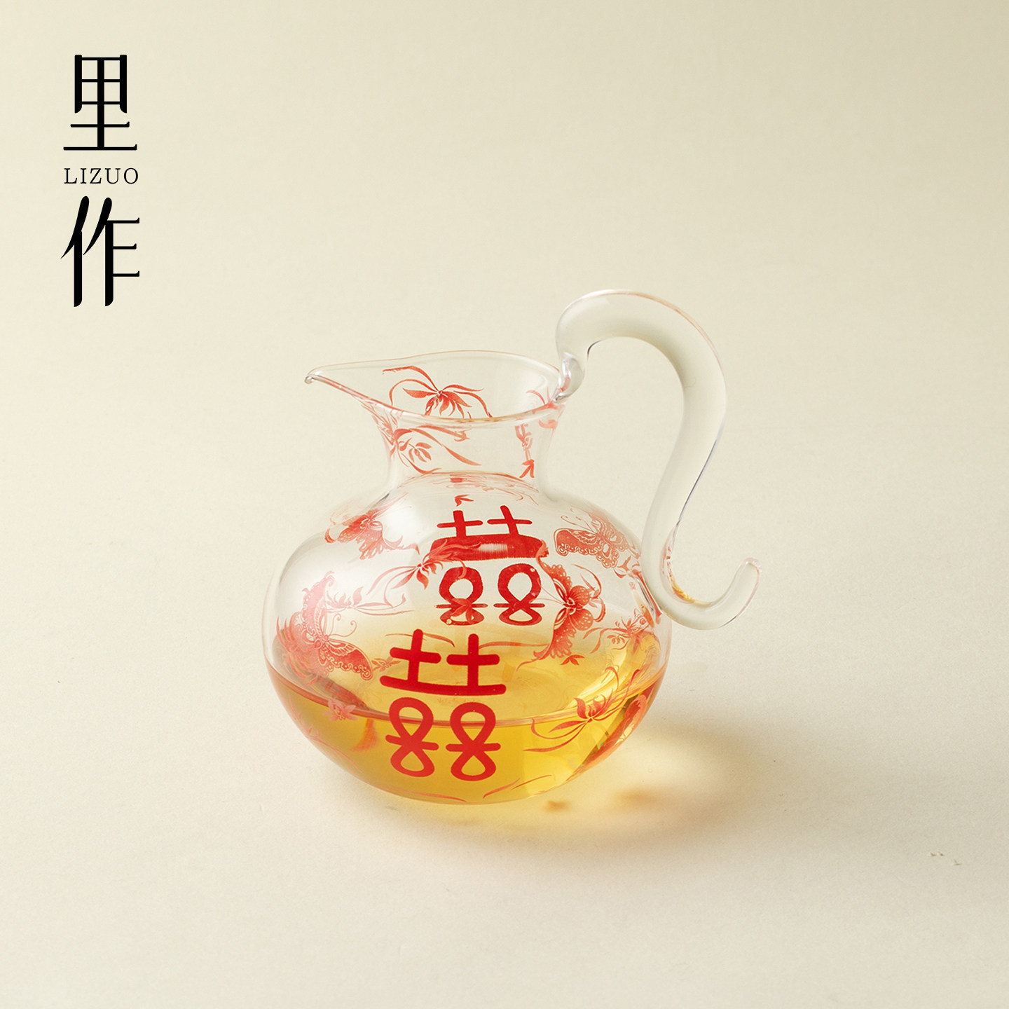 里作婚庆结婚功夫茶具分茶器蝶双喜玻璃防烫公道杯陪嫁新婚伴手礼,餐饮具,公道杯,淘宝优惠券,粉丝福利购,淘宝优惠卷