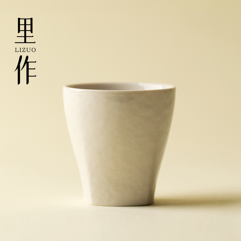 里作 日式复古草木灰茶杯精致手工薄胎品茗杯家用功夫茶具主人杯