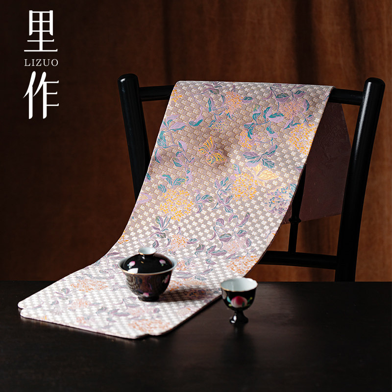 里作高端织锦端面双面茶席禅意创意长方手工桌旗干泡茶席轻奢桌布,餐饮具,茶道/零配,淘宝优惠券,粉丝福利购,淘宝优惠卷