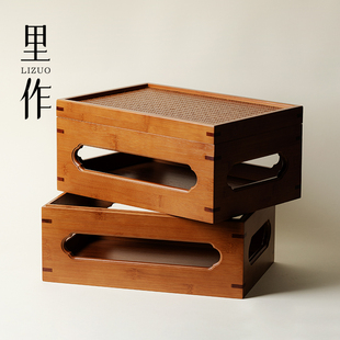 里作竹制多宝格乾隆百宝箱茶具收纳盒茶柜置物架茶桌茶壶杯收纳架