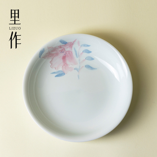 里作 有田烧粉彩手绘百合壶承精致高颜值手工干泡盘盖碗茶壶托盘