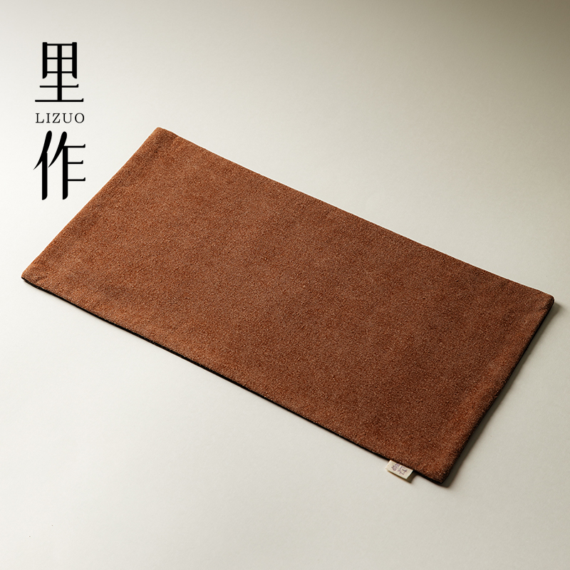 里作 香云纱老料复古双面茶席高级感新中式禅意茶桌垫桌布桌旗