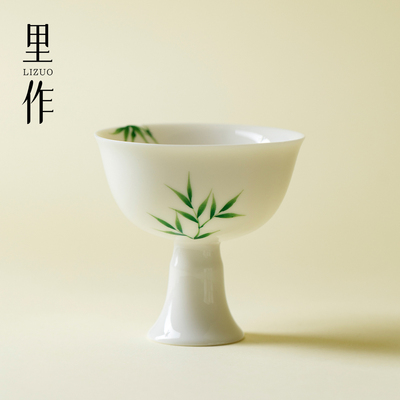 里作手绘竹子仿宋高足主人杯陶瓷茶杯功夫茶具喝茶品茗杯陶瓷单杯