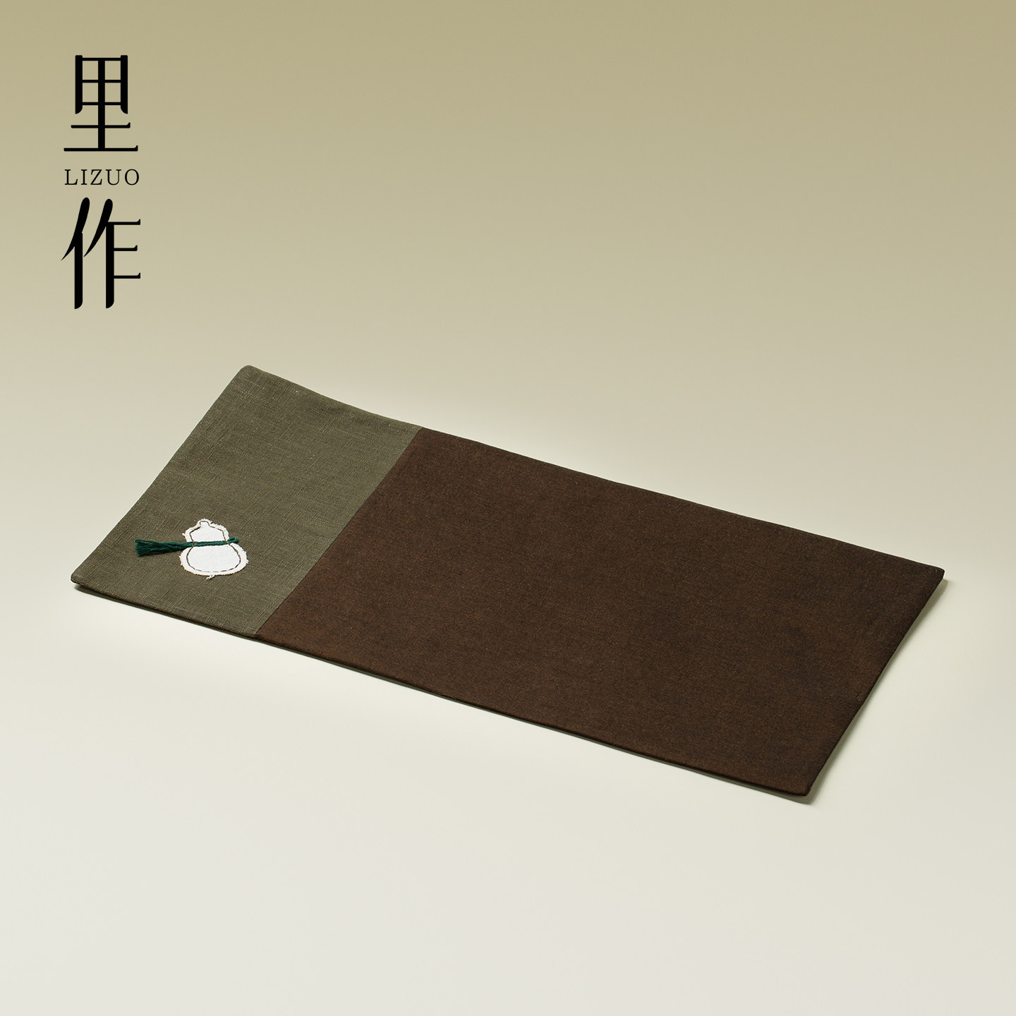 里作 拼色棉麻葫芦长方茶席布艺茶道配件简约茶艺垫茶桌布茶具垫