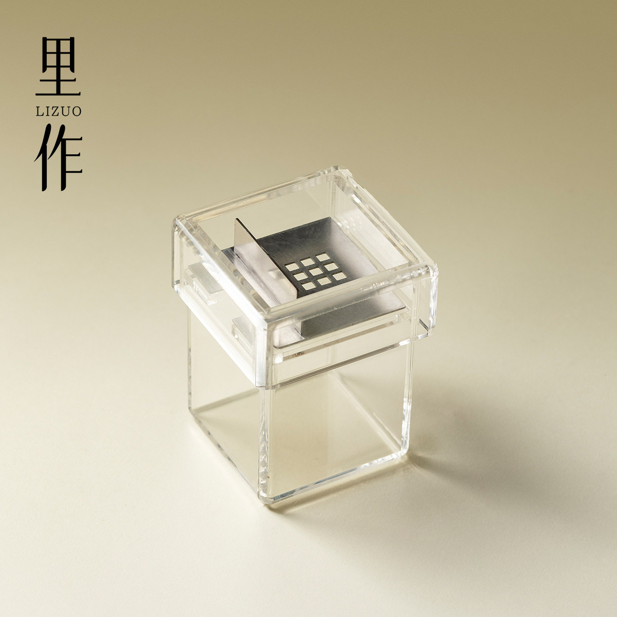 里作日式亚克力透明建水带盖水盂水洗侘寂风茶桌面茶洗茶渣缸渣斗