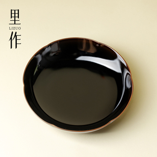 里作黑金釉壶承景德镇高端陶瓷墨染诗行干泡盘高颜值复古茶具托盘