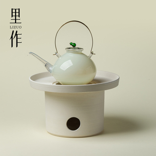 里作 榻榻米小茶几炭火酒精燃油两用炉冰玉玻璃烧水壶围炉煮茶桌