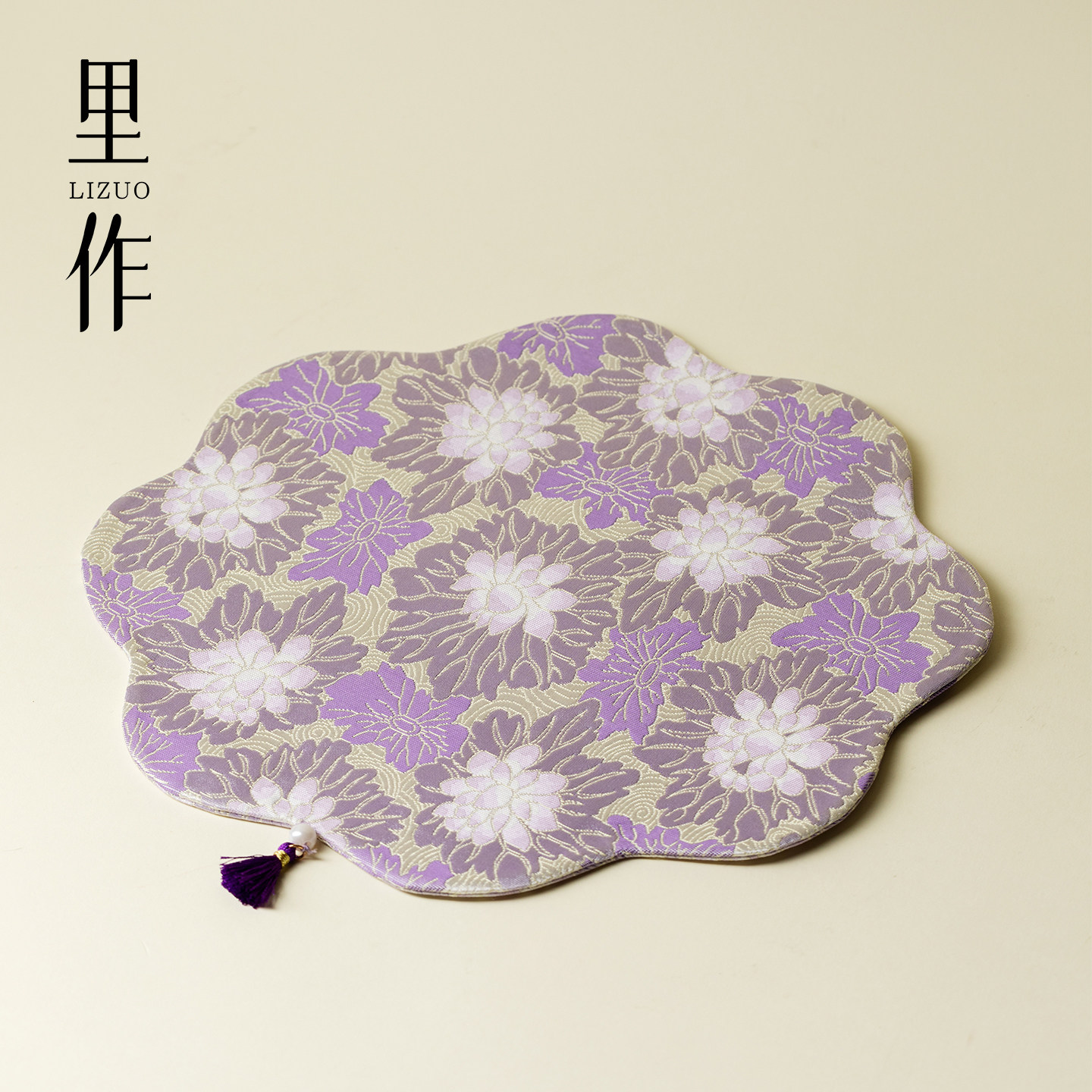 里作织锦缎面手工双面茶席紫色流苏装饰干泡席茶道配件精致茶桌布,居家布艺,茶席,淘宝优惠券,粉丝福利购,淘宝优惠卷