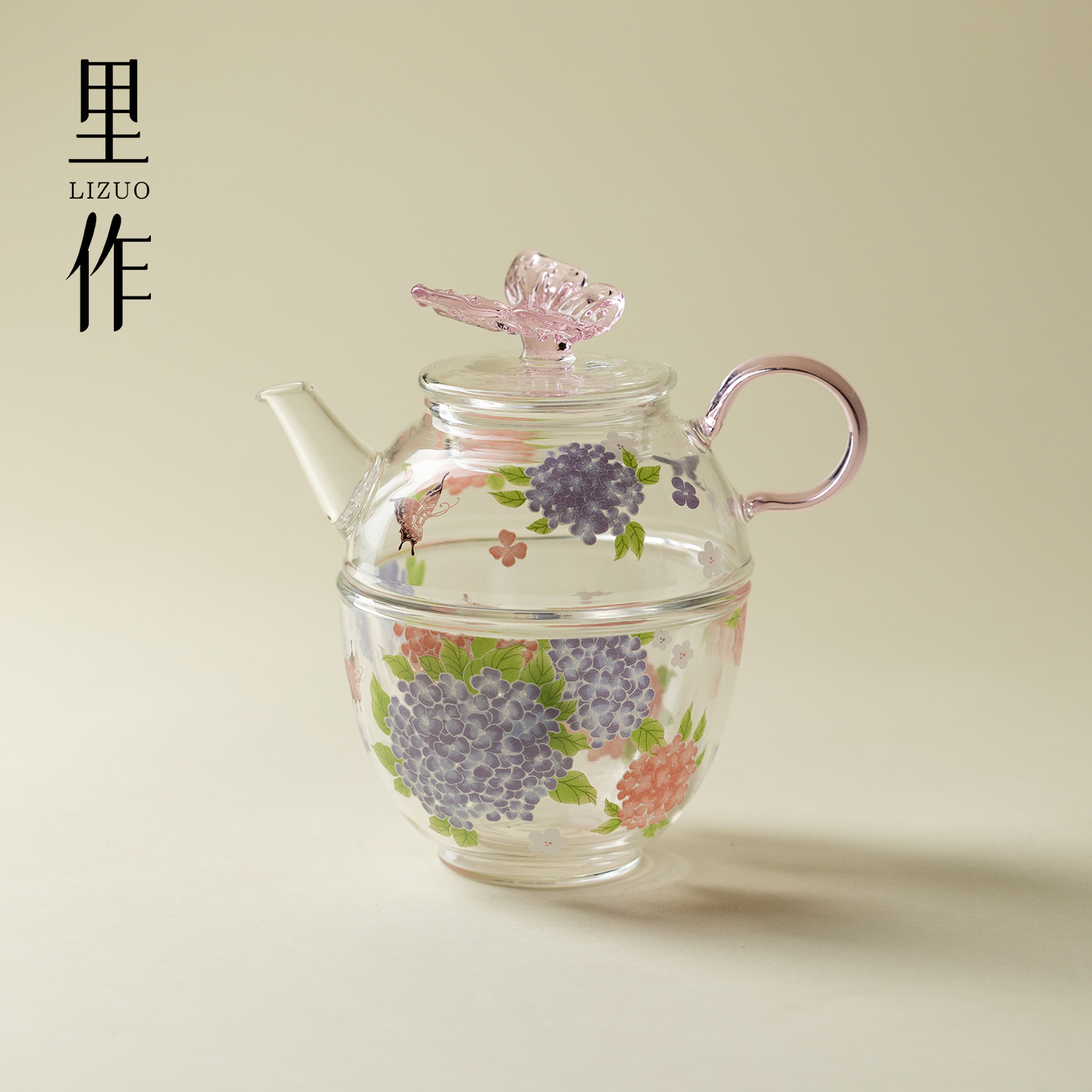 里作 锦簇绣球透明玻璃分茶壶高颜值纯手工分茶器新中式功夫茶具