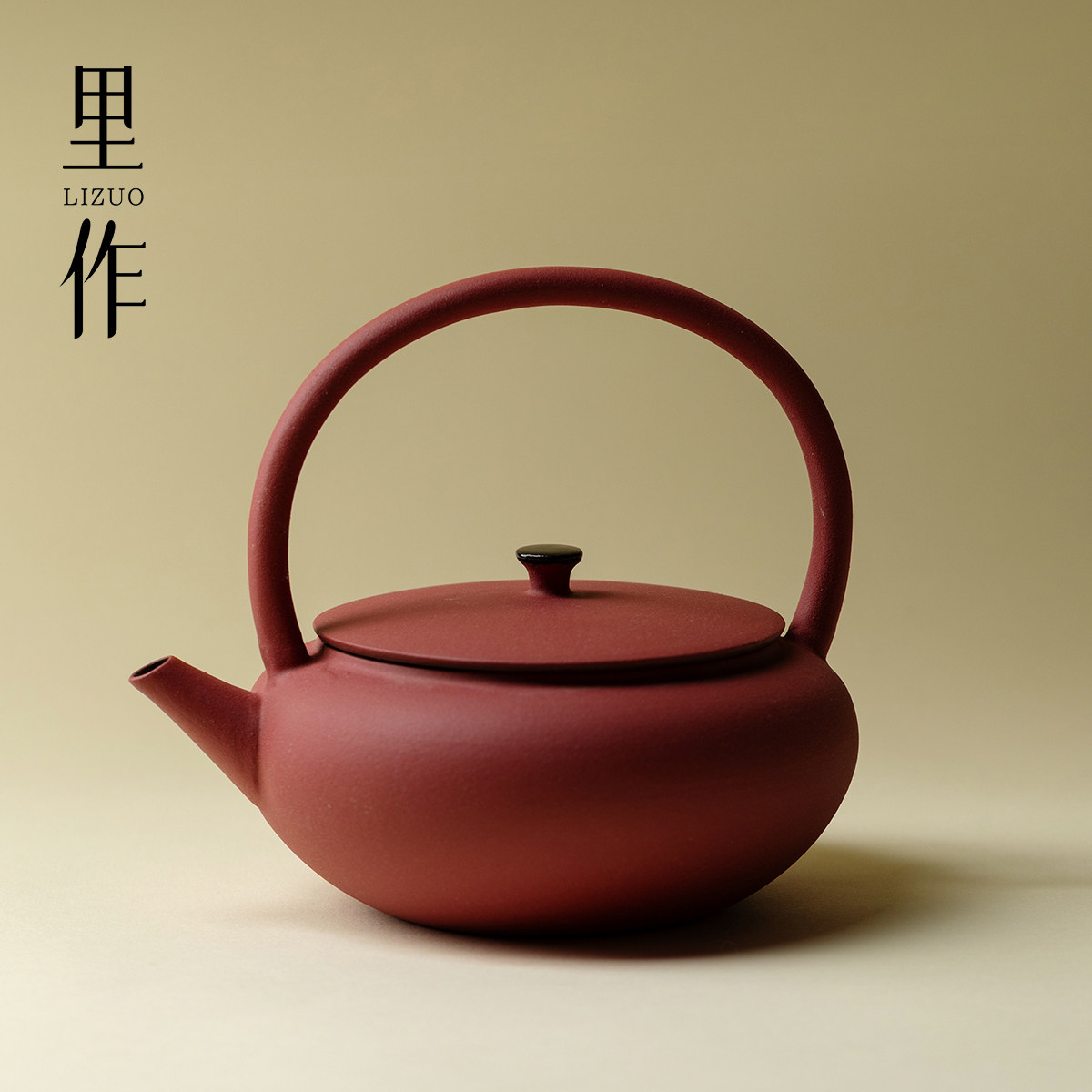 里作粗陶胭脂粉提梁壶煮茶壶家用陶瓷烧水壶泡茶壶功夫茶具煮茶器