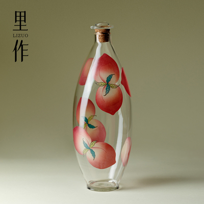 里作春桃玻璃冷水壶耐高温夏天凉茶水瓶家用冷泡茶壶中式茶具配件