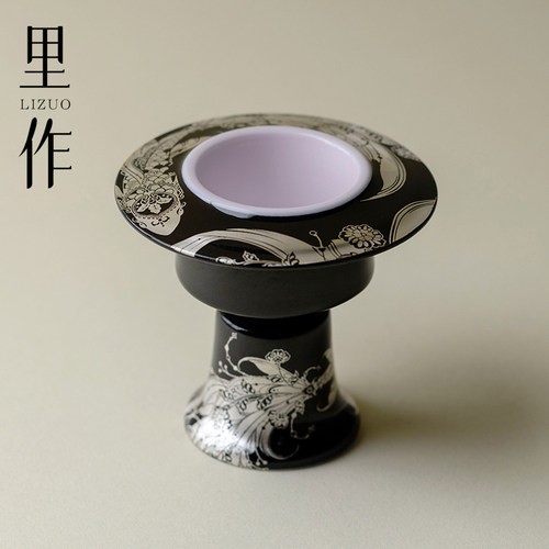 里作黑金釉错金银彩线香香炉精致手工熏香炉家用室内沉香檀香薰炉