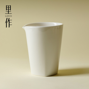 里作原创中国白四方公道杯分茶器茶匀杯精致高端功夫茶具纯白茶海