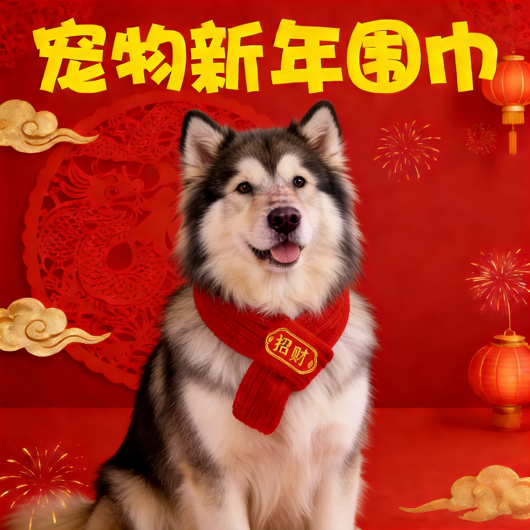 阿拉斯加专用狗狗新年喜庆围脖宠物配饰装饰品围巾口水巾大型犬,宠物/宠物食品及用品,围巾/口水巾,淘宝优惠券,粉丝福利购,淘宝优惠卷