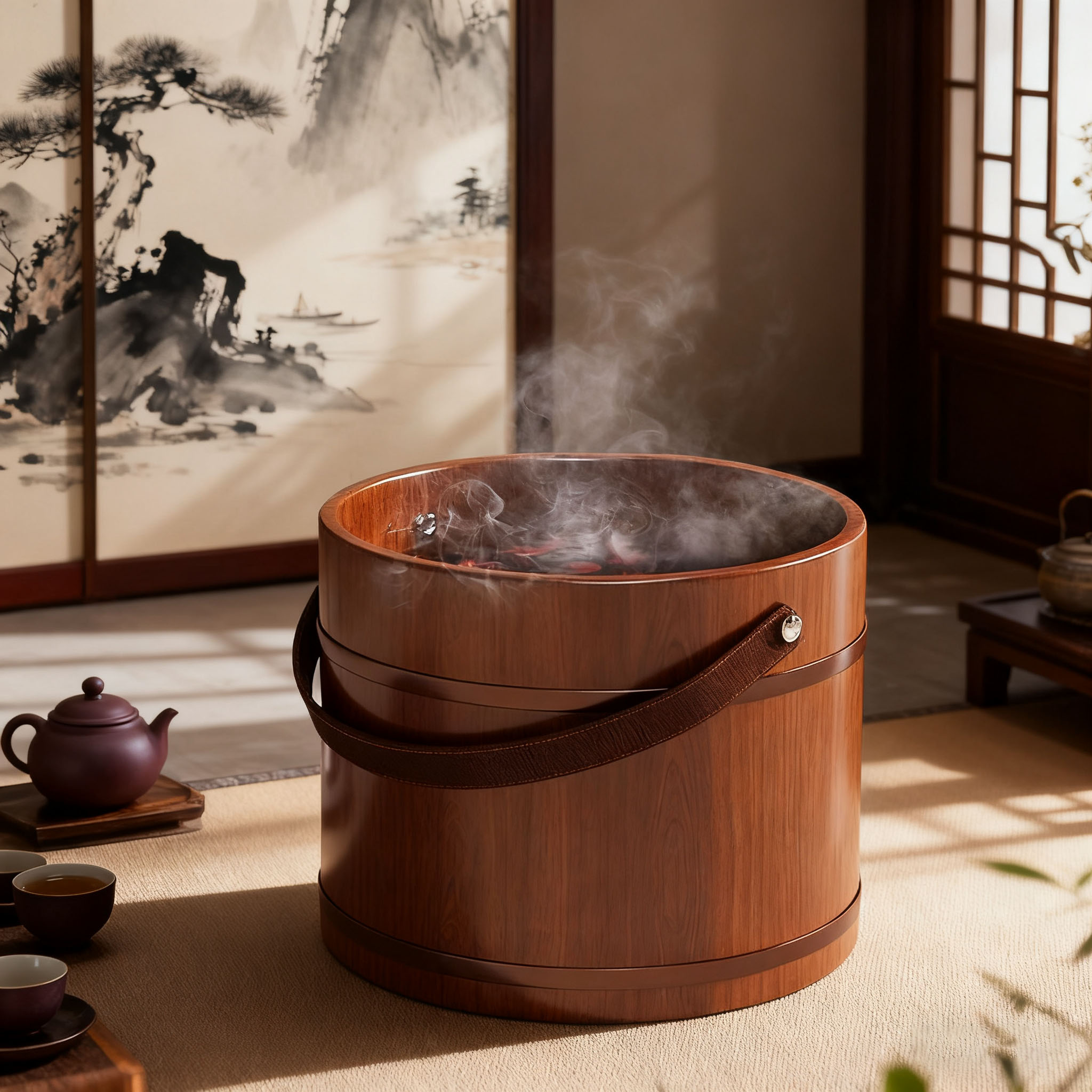 2025新款中医泡脚桶木桶孕妇女士养生足浴盆专用保温洗脚理疗老式