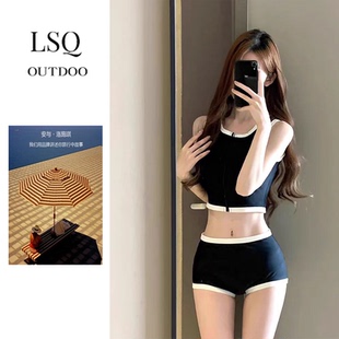 爆款 小胸聚攏 2025新款 安與洛施琪溫泉泳衣女分體高級感保守泳裝