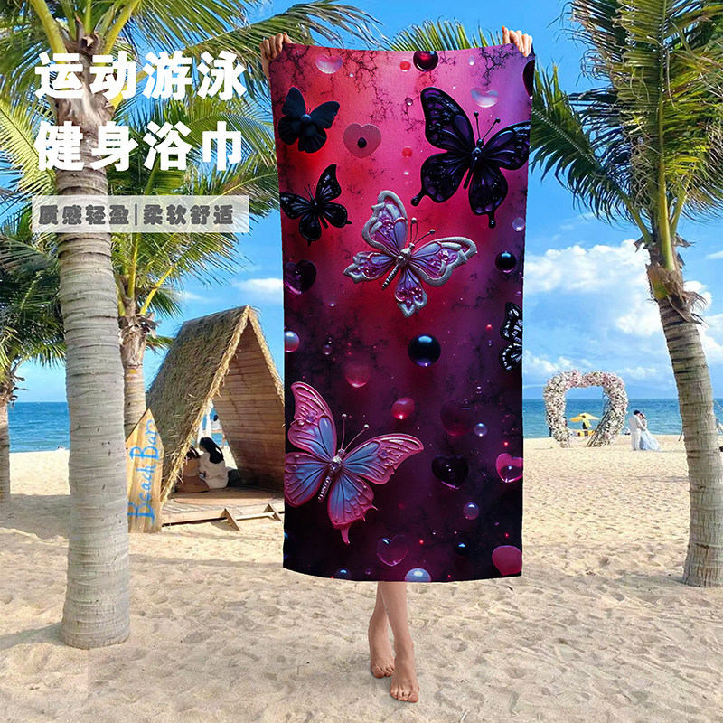 可爱海边游泳大浴巾沙滩巾洗澡裹巾吸水速干擦汗健身运动毛巾浴巾