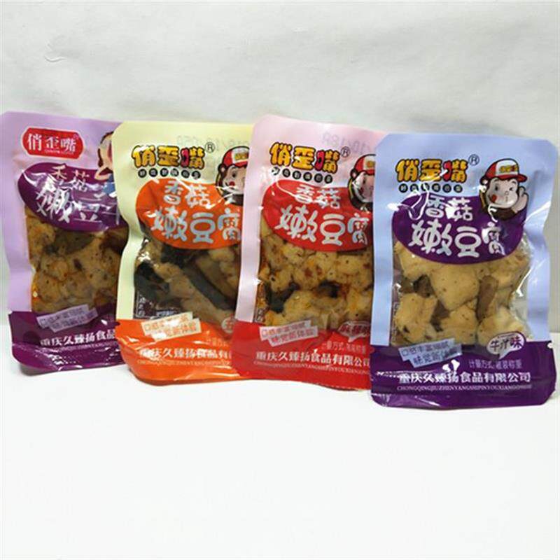 新日期重庆特产俏歪嘴香菇嫩豆干香辣豆腐干烧烤味500克零食满2斤