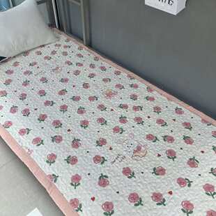 新款棉麻床上柔软透气学生宿舍床盖90*220cm宽边床单人床