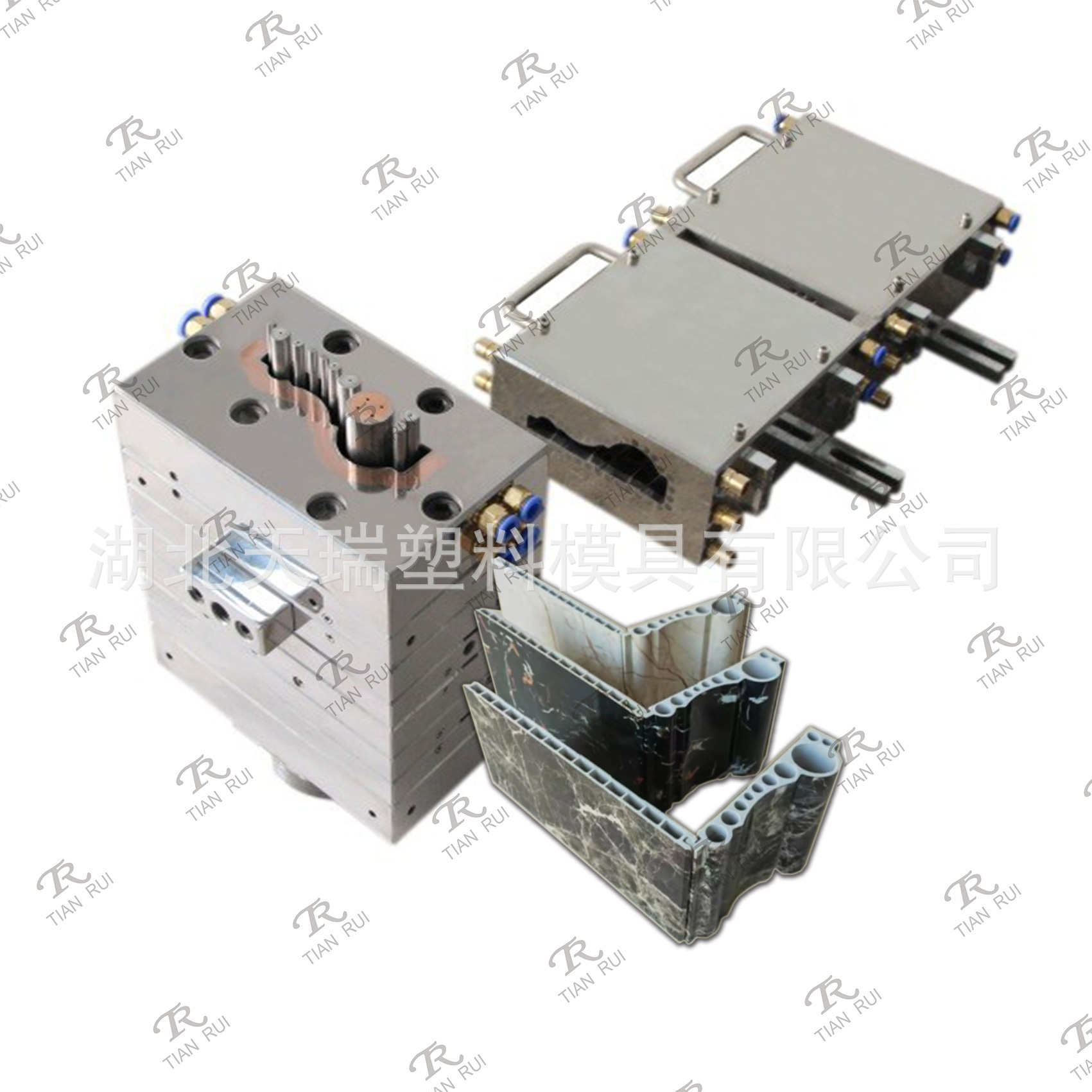 黄石天瑞模具PVC装饰线条石塑板材挤出模具工厂出口定制