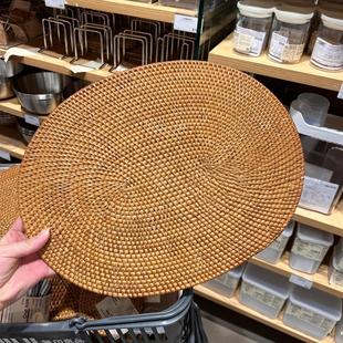 藤编隔热垫耐高温餐桌垫侘寂风编织垫子家用防烫杯垫碗盘垫砂锅垫