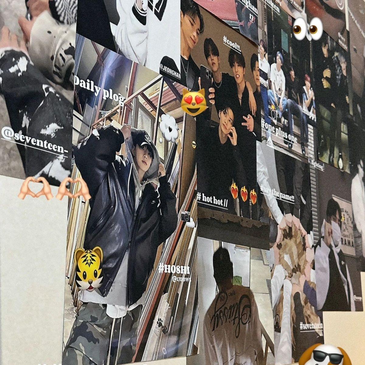 Seventeen海报墙贴明星照卧室学生寝室装饰画追星小卡贴画背景贴
