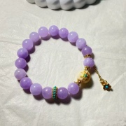 运珠紫色玛瑙紫锂辉紫水晶桃花转仿玛瑙手链生日礼物送女友-S1385