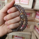 S1480-烟灰紫雾玫瑰双圈手串