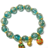 S1066-湖蓝夜光琉璃单圈手串