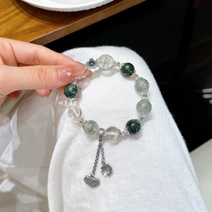 天然水晶绿幽灵绿龙晶异象水晶小众设计感爆款 手饰手串手链