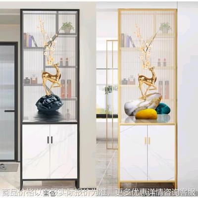 长虹玻璃艺术画屏风卫生间干区半墙置物架客厅简约轻奢金属隔断柜