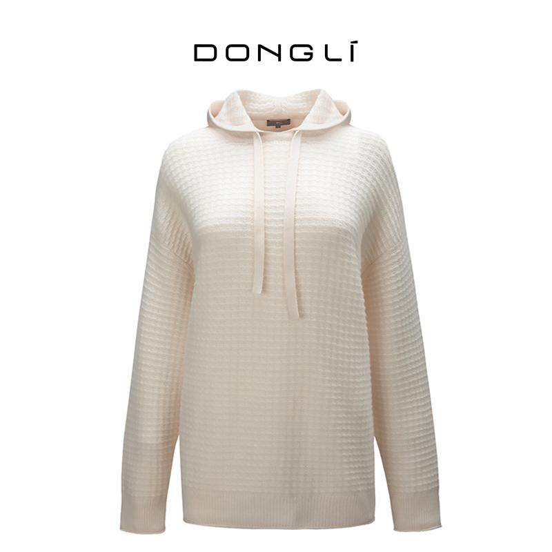 东黎 100%山羊绒 2024秋冬季新款宽松时尚女士落肩连帽长袖羊绒衫,女装/女士精品,羊绒衫,淘宝优惠券,粉丝福利购,淘宝优惠卷