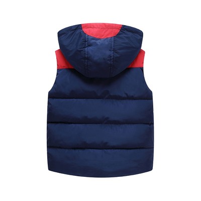 儿童马甲秋冬季男童加绒加厚背心外穿宝宝马夹羽绒棉洋气可拆帽潮