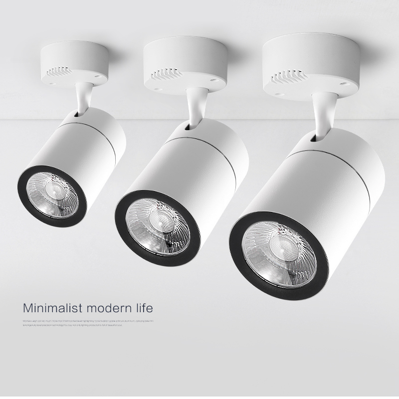 led明装轨道灯家用射灯服装店商用超亮背景墙cob吸顶导轨道灯店铺