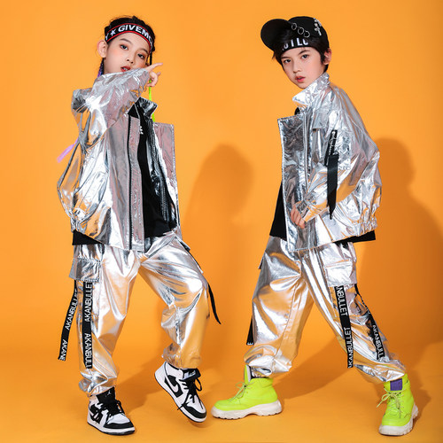 儿童嘻哈街舞演出服秋季女童爵士舞表演服装套装男童架子鼓舞蹈潮