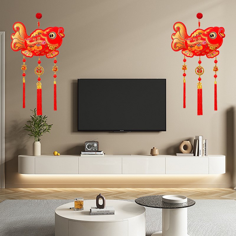 福字挂件2025新年装饰年年有余门挂客厅背景布置春节客厅喜庆挂饰