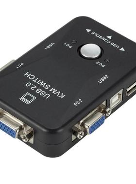 VGA切换器2进1出vga kvm两台主机共用一个显示器USB键盘滑鼠电脑