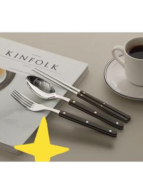 【韩国原单】Cher食品级304不锈钢PC手柄餐勺叉筷子组合ins风餐具