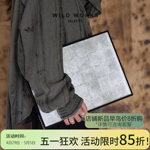 野作流光托盘长方形家用中古风客厅茶几托盘银箔亮面现代轻奢高档