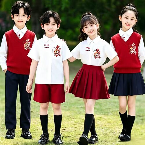 儿童合唱演出服小学生班服中国风朗诵比赛表演服幼儿园运动会国庆