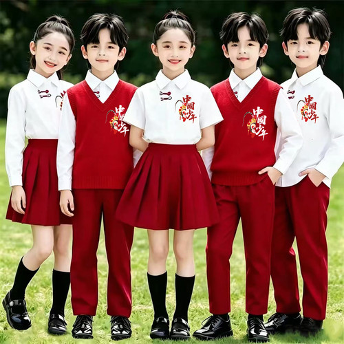 儿童合唱演出服套装中小学生红歌比赛朗诵表演服幼儿园毕业照班服