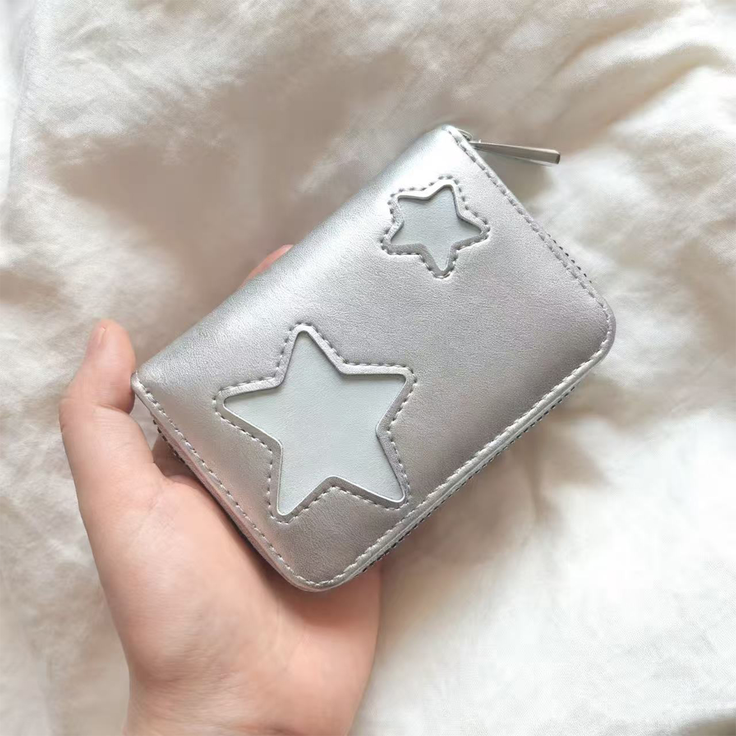 ins风韩系星星卡包女款收纳简约便携多功能出行证件多卡位零钱包