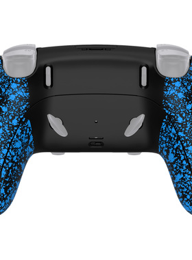 eXtremeRate易极改PS5 Edge手柄后背底壳盖板套装DSE底壳黑底桔纹后壳适配索尼Edge手柄DIY个性改装易安装