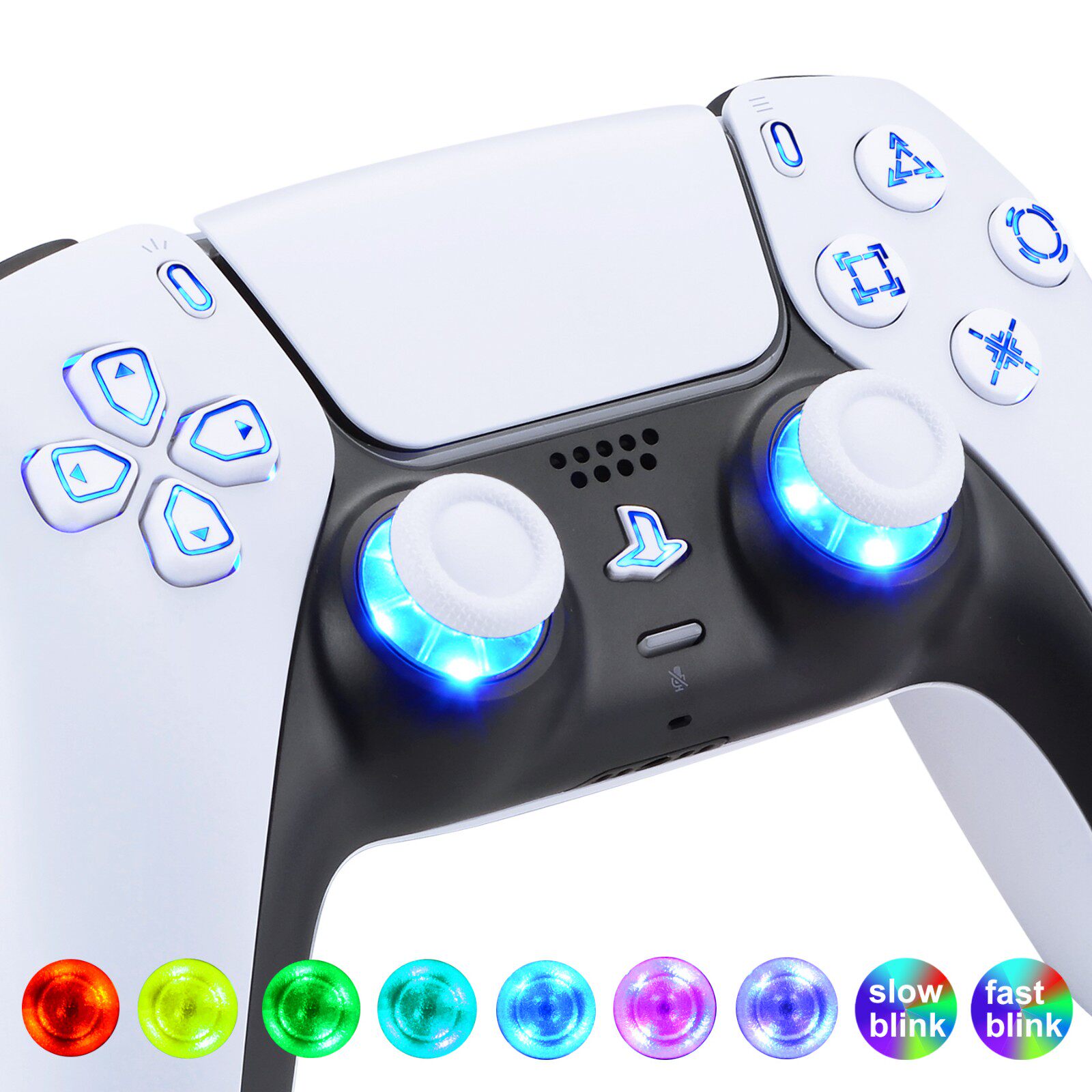 eXtremeRate易极改 PS5手柄DTF按键LED替换改装DIY定制配件DS5游戏电竞手柄按钮RGB灯效BDM-010/020通用