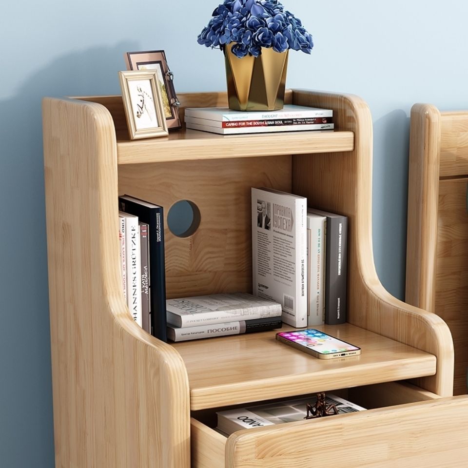 实木松木床头柜现代简约小户型家用床边柜夹缝柜超窄储物收纳柜子